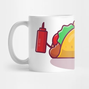 Cute Taco Holding Lemon And Sauce Mug